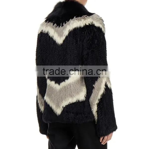 Myfur China Wholesale Fashion Women Winter Coats Knitted Dyed Rabbit Fur Jacket photo-4
