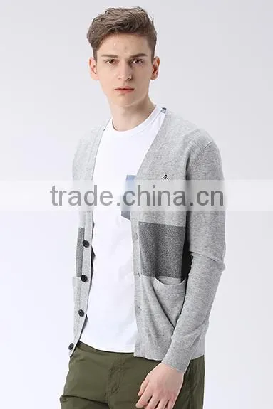New Popular Knitted Pocket Button Cardigan Young Boys Sweater Design for Men photo-2
