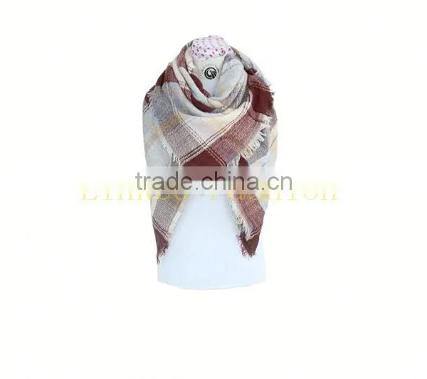 Wool Cashmere Braided Cable Knit Winter Scarf