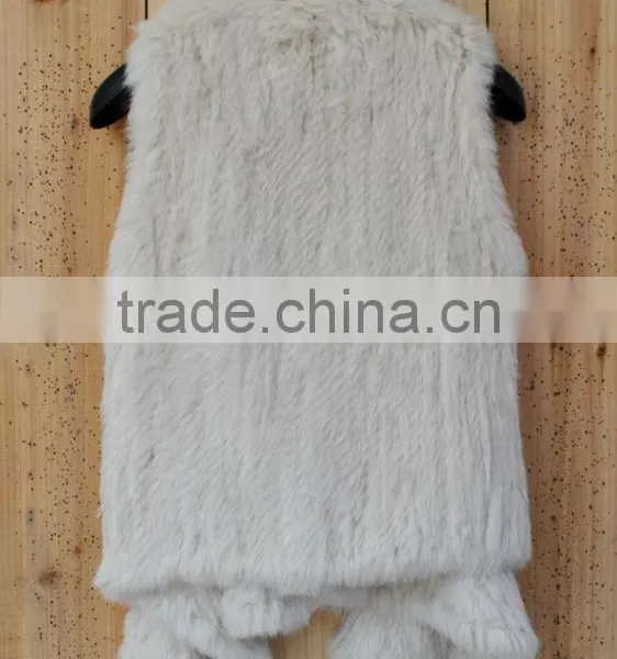 YR505 Wholesale Factory Genuine Rabbit Fur Material Top Quality Fur Vest photo-4