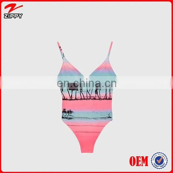 Factory Price Wholesale 100% Cotton Women Sexy Printed Swimsuit One Piece Swimsuit photo-4