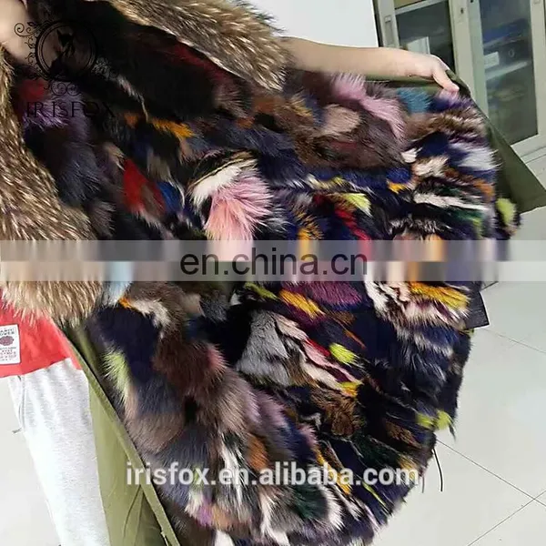 Irisfox 2016 Winter Warm Fox Fur Lining Fox Fur Hooded Coat photo-4
