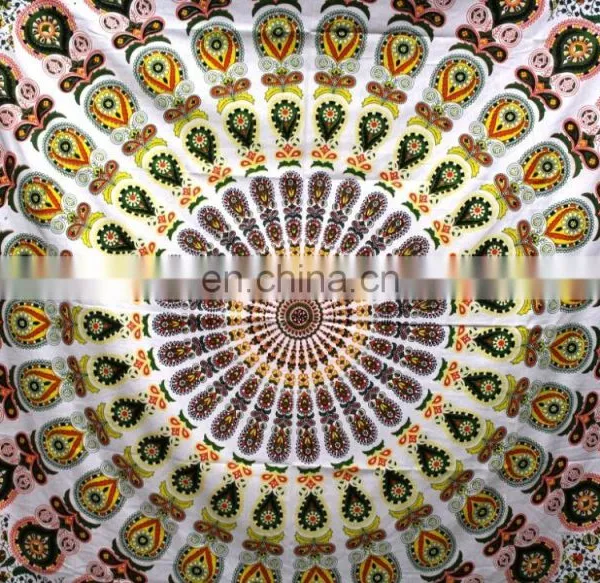 Indian Mandala Round Tapestry 72 Inch Size Famous in France Italy Europe Countries
