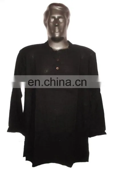 Full Sleeve Long Khadi Yoga Kurta, Size : Chest 46 x Height 34 Inches (medium, Also Available Large, Extra Large) photo-4