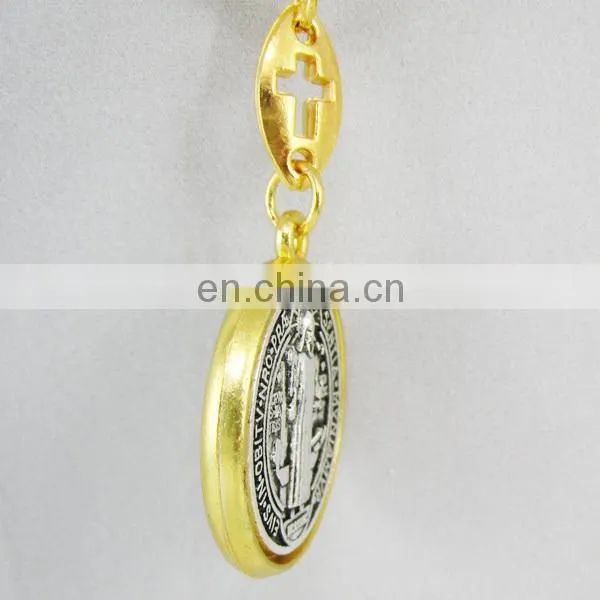 Gold and Silver Mmedalla De San Benito Saint Benedict Medal photo-4