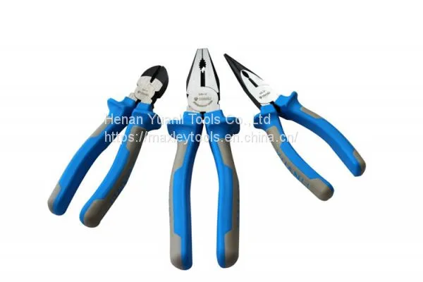 High Quality Germany Type Industrial Carbon Steel Long Nose Pliers With Plastic Handle photo-2