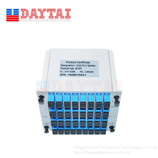 Passive FTTH Casette Fiber Optic 1x32 PLC Splitter Box