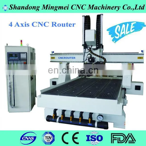 Azerbaijan Double Heads Woodworking Cnc Router Double Heads 4 Axis Cnc Router With Double Rotary Device photo-2