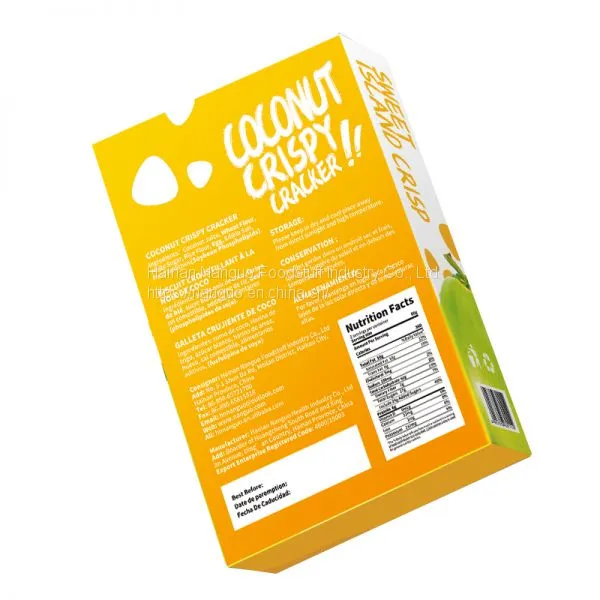 160g Sweet Coconut Crispy Cookies Biscuit Crackers Healthy Wafer Biscuits photo-4