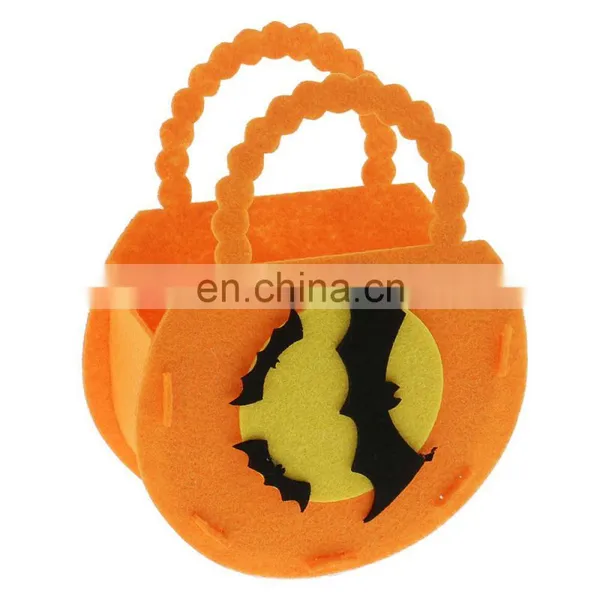 New Customized Printed Felt Trick Treat Tote Bags Halloween Felt Pumpkin Candy Bag photo-5