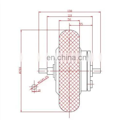 250W 400w 8 Inch Hollow Tyre Drum Brake Bike Hub Motor photo-6