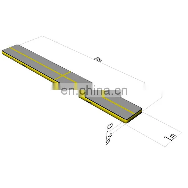 8m x 1m x 20cm Customized Color Air Track Inflatable Gymnastics Mat For Sale photo-6