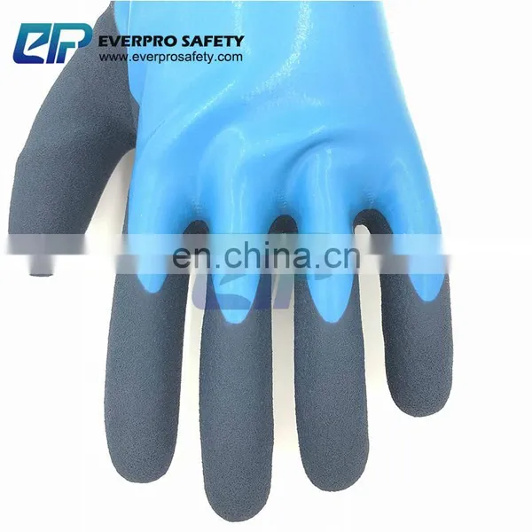 Thermal Waterproof Nylon Acrylic Liner Latex Double Dipped Sandy Coated Working Glove Winter photo-5
