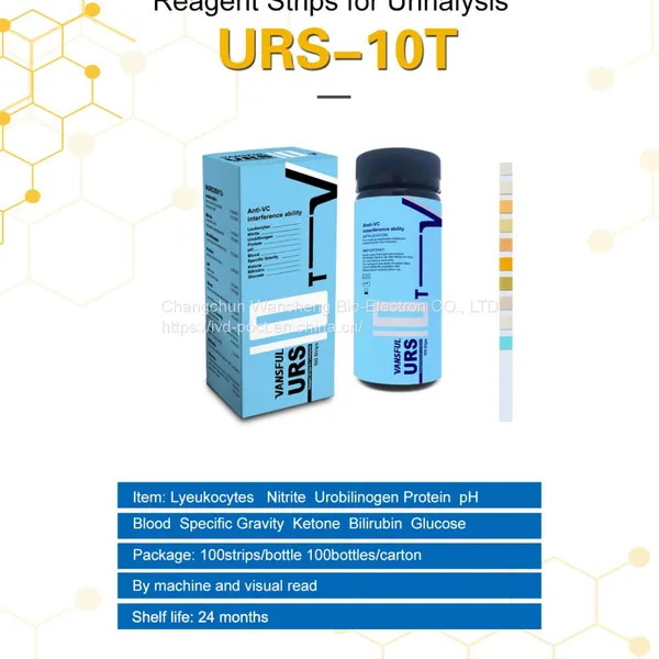 Factory Hot Sale Urine Test Strip 10 Parameters for Urine Analysis Test Analyzer and Visual Read Clinical Analytical Use