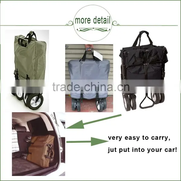 (73007) 600D Cloth in 150Lbs Trolley Foldable Huge Storage Four Wheel Metal Garden Wagon photo-4