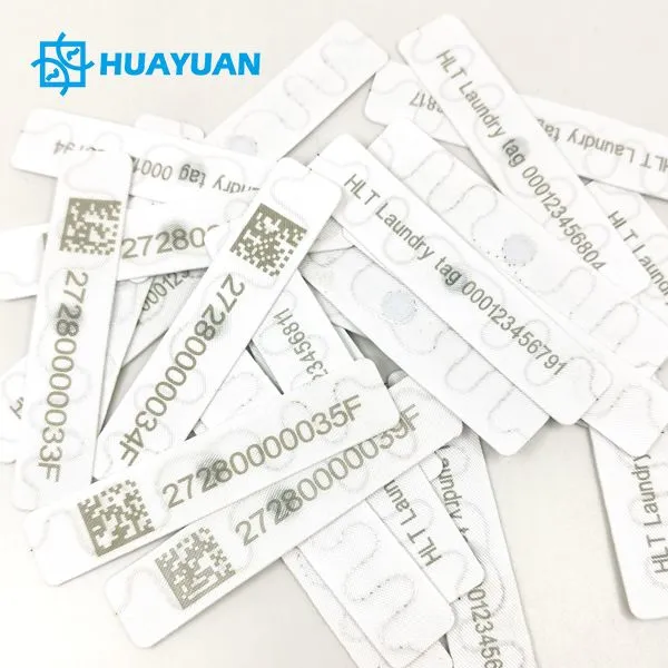 Hospitality Laser Datamatrix Code Washable Flexible Textile Smart UHF Linen RFID Laundry Tag