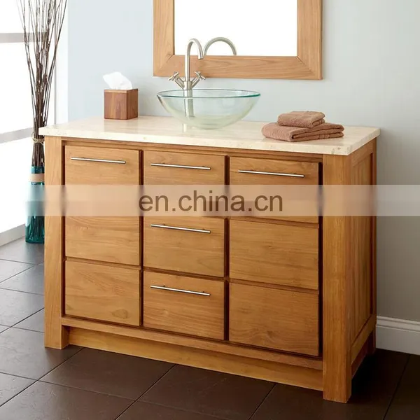 Guangzhou Luxury Solid Wood Bathroom Vanity Cabinet Unit photo-5