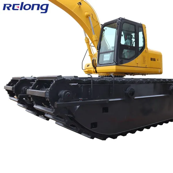 Amphibious Excavator With Floating Undercarriage Pontoon Diggers in Water photo-2