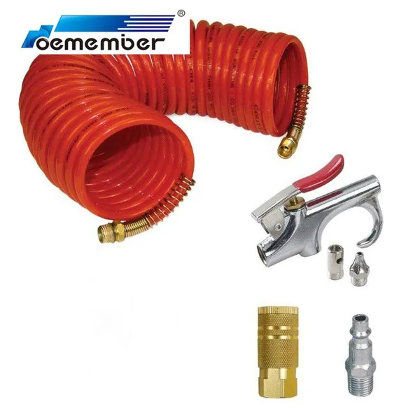 Pneumatic Spring PU Air Brake Hose High Pressure Spiral Trailer Air Brake Coil Hose With Blow Gun photo-3