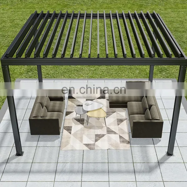 Motorized Waterproof Aluminum Pergola Gazebo Louvers Bioclimatica 3x6m Shade Roof Outdoor