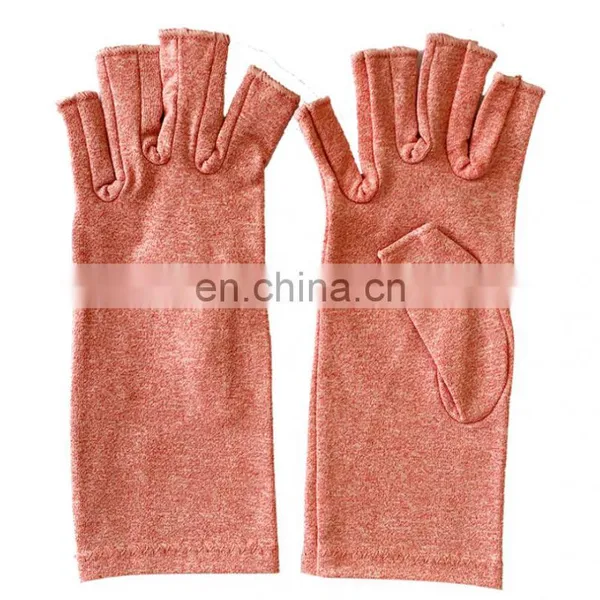 Wholesale Therapeutic Copper Joint Fingerless Pain Relief Hand Wrist Compression Arthritis Gloves photo-2
