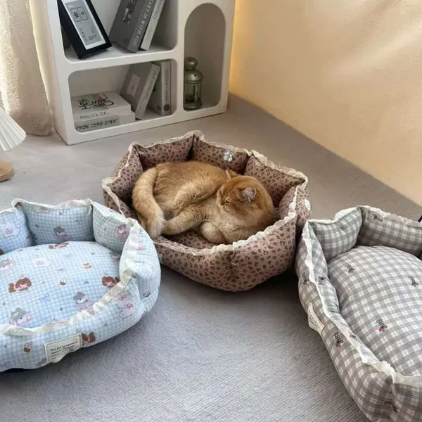 Hot Wholesale Pet Product Warm Plush Cotton Pet Kennel Dog Cat Bed photo-4
