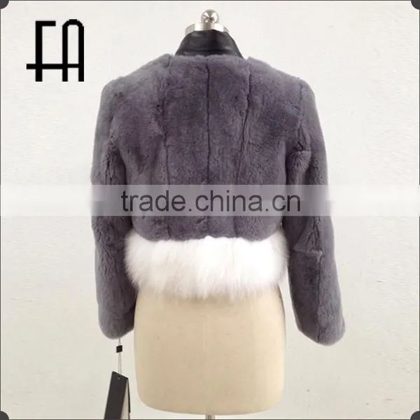 2016 New Lady's Fashion High Quality Rabbit Fur Coat photo-2