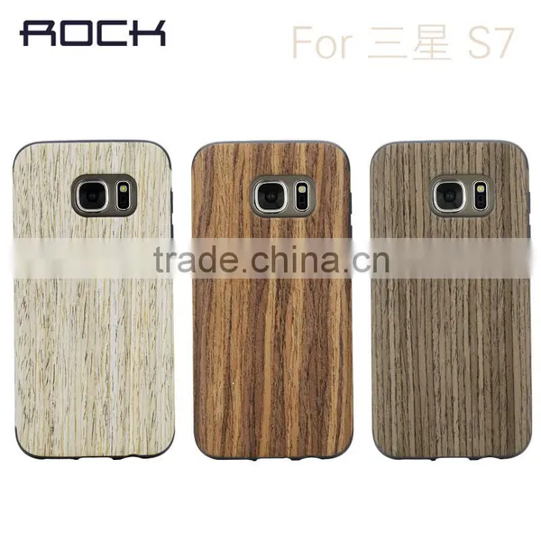 Original ROCK Shockproof Wooden Rubber Protective Case for Samsung S7 Wood TPU Back Case With 3 Deisgns MT-5524 photo-3