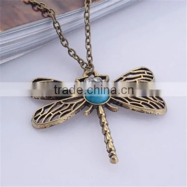 Sweater Chain Clothing Accessories Vintage Dragonfly Pendant Necklace photo-3