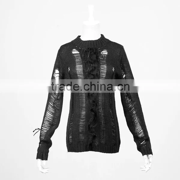 PM-003 Top Sale Fashion Girls Western School Uniform Style Broken Sweater photo-4