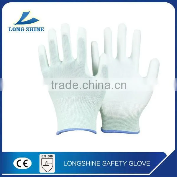 13G White Polyester Liner With White PU Palm Coated ESD Antistatic Safety Work Glove photo-2