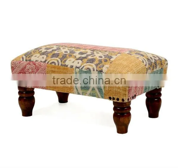 Natural Fibres Colorful Contemporary Footstool