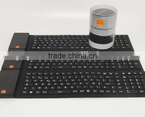 EU Standard Cheapest Waterproof Flexible Silicon French Bluetooth Keyboard photo-3