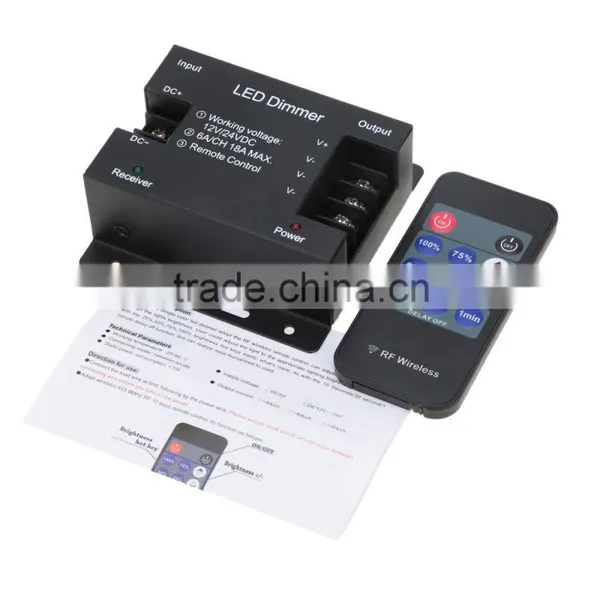 DIY RF DC12V-24V LED Amplifier Wireless Dimmer+ 11keys Remote Controller for Single Color LED Strip LED Neon Enlarge Connection photo-5