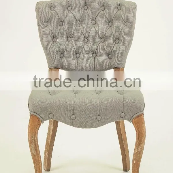 Fabric Optional Button Design Coffee Room Use Upholstered Side Chair/wooden Dining Chair (CH-273-OAK) photo-2