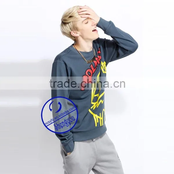 Wholesale Custom Polyester Cotton Mens Printing Pullover Sweatshirt photo-2