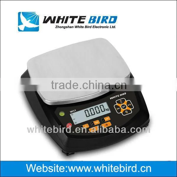 OIML Approval, Weight Scale, W31, 3/6/15/30kg, RS232C, Food Grade 304 Stainless Steel Countertop, ABS Housing