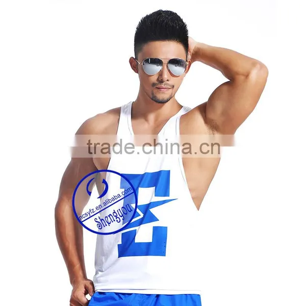 Custom 100% Polyester Men's Tank Tops Gym Stringer y Back Tank Top Men Wholesale photo-3