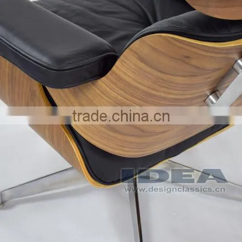 Replica Charles Lounge Chair Walnut Veneer Black Leather photo-5