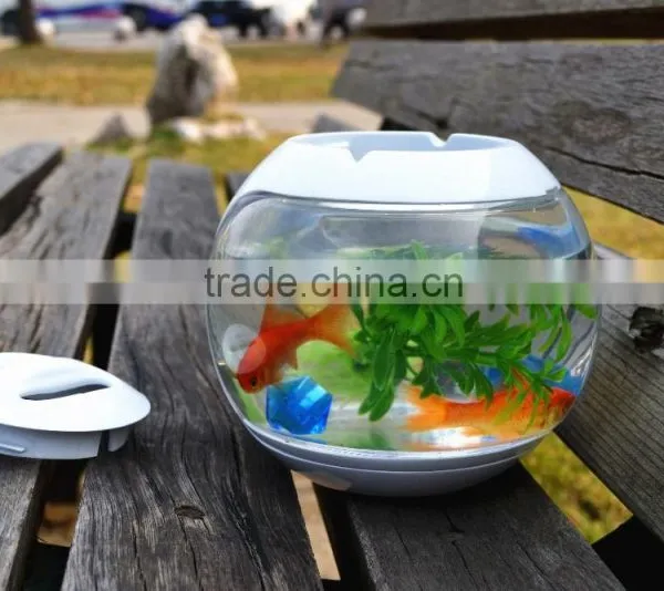 Smart Nano Glass Aquarium Fish Tank , Led Round Fish Tank photo-4