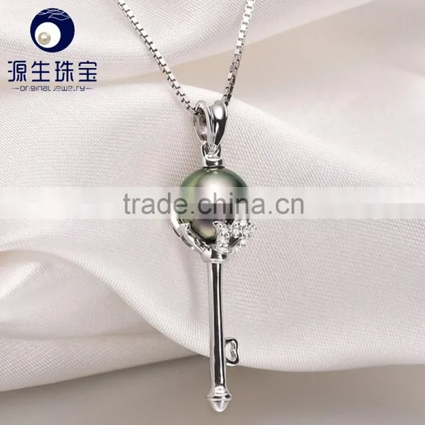 Wedding Jewelry 8--9mm Best Gift Black Tahitian Pearl Pendant photo-6