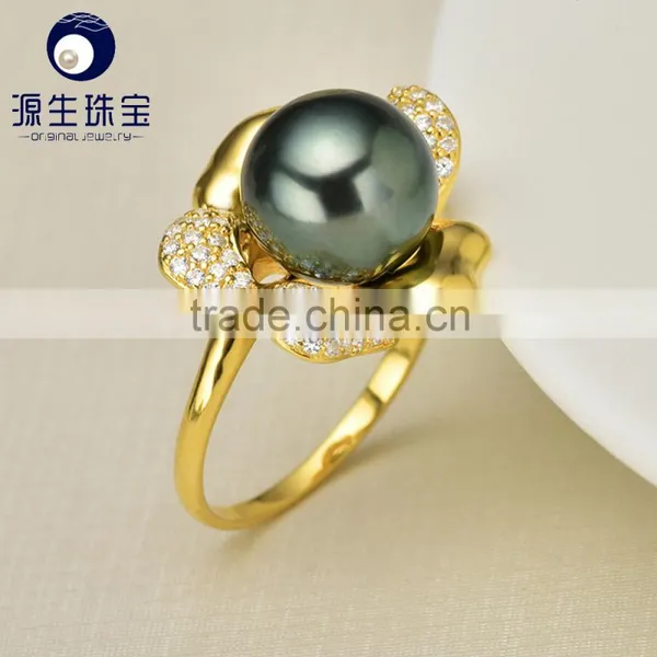 2016 new ring design arrival black pearl engagement rings of competitive price