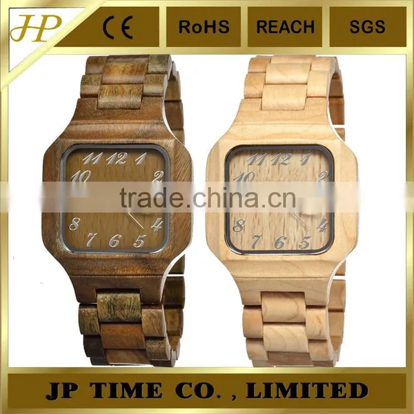 Four Colors Quartz Indonesia Wooden Watch Wooden Back Case Japan Quartz Movement photo-3