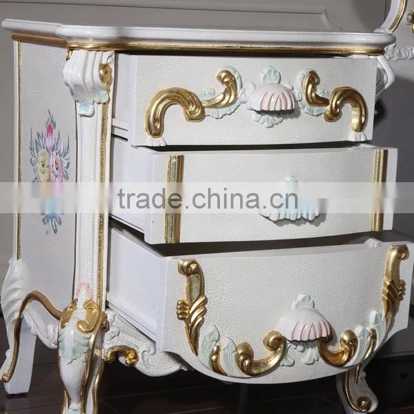 Classical Carved Furniture Antique Reproduction French Bedroom Bedstand-Italian Bedroom Furniture photo-3