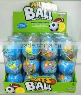 Hot Selling 3" pu Globe Bouncing Ball Toy,foam Bouncing Ball Toy,soft Sport Ball Toy