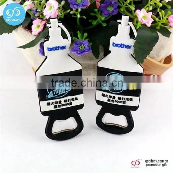 2016 OEM Promotion Gift Soft PVC Plastic Metal Open Bottle Cap Opener Quality Choice photo-2