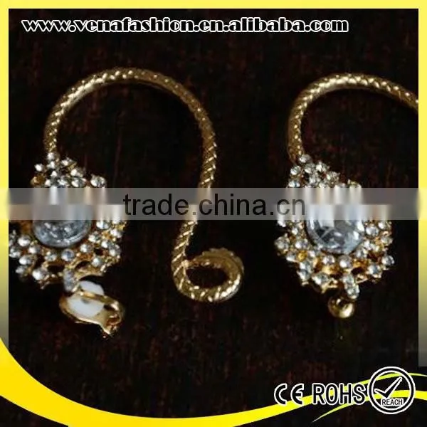 Cheap Ear Cuff White Diamond Jewelry Snake Style Ear Clip photo-4