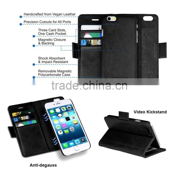 C&T Premium PU Leather Wallet Case Detachable Stand Flip Cover Case for Asus Zenfone Max photo-2