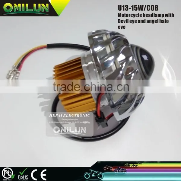 15W LED U13 Motorcycle Lamp With Angel Halo Eyes photo-2