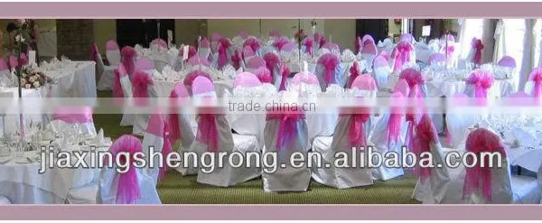 100% Polyester Colorful Wedding Used Customized Sized Organza Chair Sash photo-6